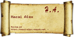 Hazai Alex névjegykártya